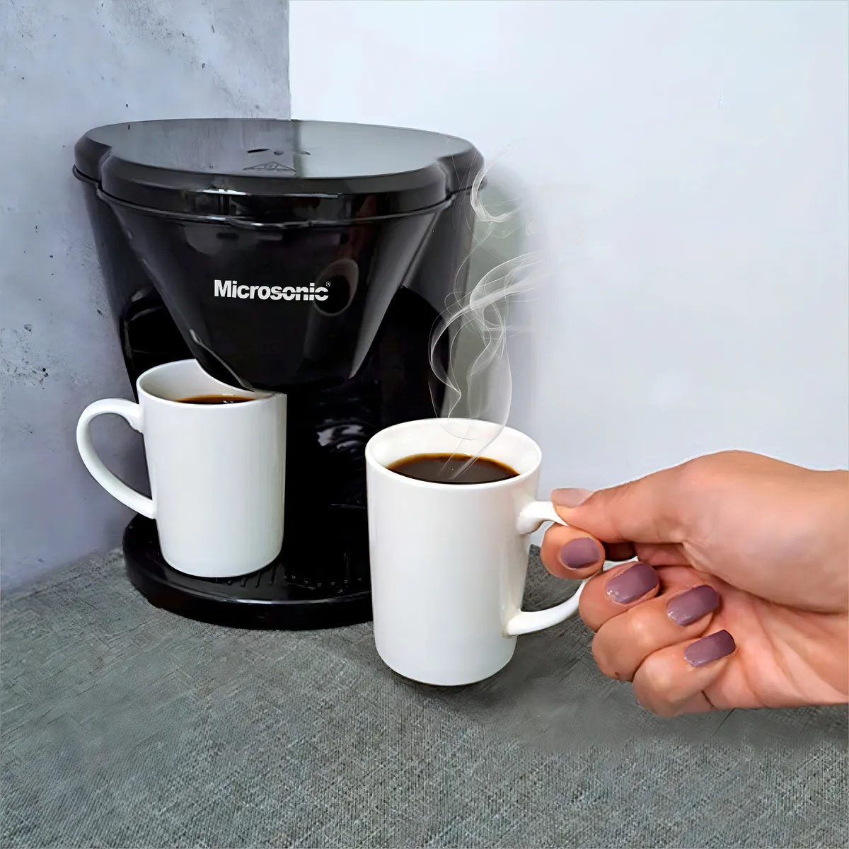Cafetera Electrica Microsonic Doble Goteo 2 Tazas De Color Negro + ENVIO GRATIS