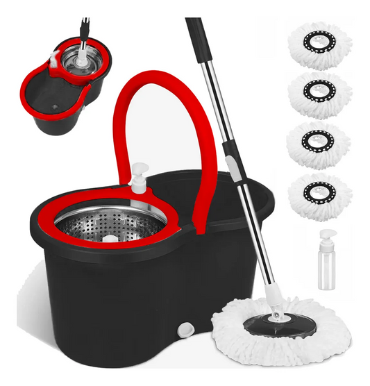 Mopa Con Balde Escurridor Giratorio Lampazo 4 Repuestos + ENVIO GRATIS